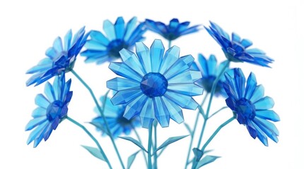 Obraz premium Blue Decorative Flowers Blue Flowers Decorative Flowers Artificial Flowers Floral Arrangement Colorful Decor Modern Design Home Decor. Concept featuring blue flowers, decorative flowers, artificial...