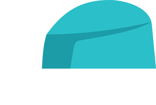 Modern turquoise dome style hat illustration with smooth curves on a white background