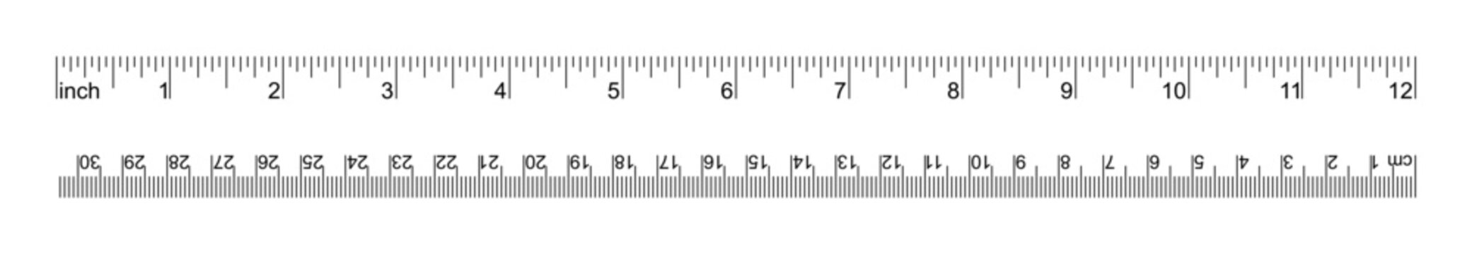 12 Inch and 30 Centimeter dual scale ruler