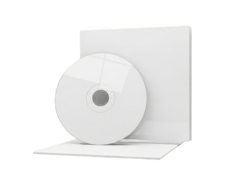 Blank cd and sleeve isolated on transparent background