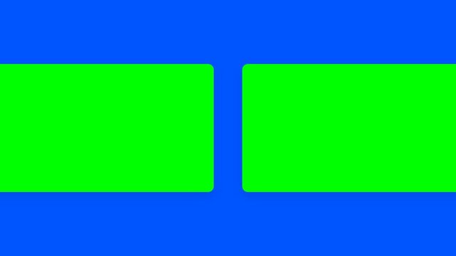 Horizontal Carousel Slider with Green Screen Placeholders. UI/UX Interface Mockup Animation