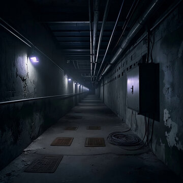 spaventoso corridoio abbandonato e in disuso sudicio e pericoloso, frightening abandoned corridor, dirty, neglected and dangerous