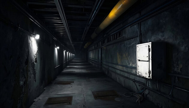 spaventoso corridoio abbandonato e in disuso sudicio e pericoloso, frightening abandoned corridor, dirty, neglected and dangerous