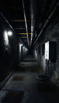 spaventoso corridoio abbandonato e in disuso sudicio e pericoloso, frightening abandoned corridor, dirty, neglected and dangerous