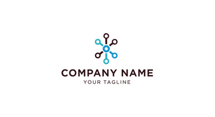 Obraz premium Company logo template with molecular design.