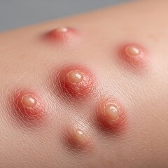 Fototapeta premium Close-up of skin with multiple acne.