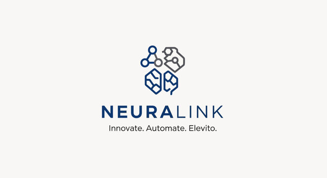 Neuralink logo with tagline on white background.