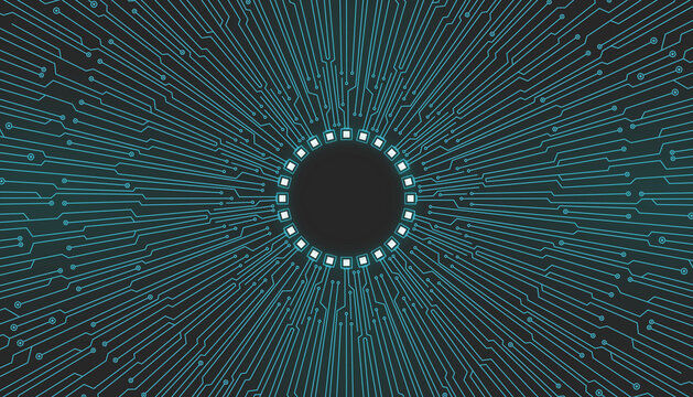 Circular Circuits Technology Electronics Banner Background
