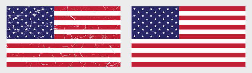 Obraz premium US flags. USA grunge texture flag. American national flag. Vector illustration.