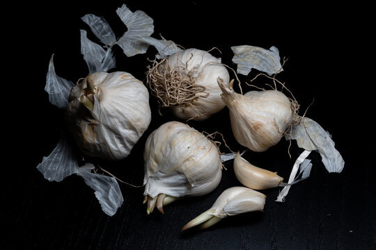 Still life of whole or clove garlic