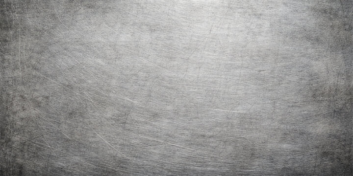 Aged dark grey brushed metal texture with a grunge vintage pattern on a rough textured surface backdrop