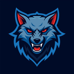 Fototapeta premium A fierce and detailed logo of a snarling wolf