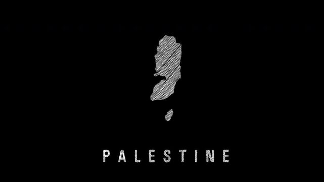 Palestine map animation with scribble effect