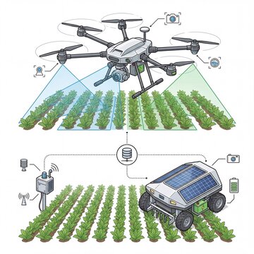 Advanced Precision Agriculture System Using Autonomous Aerial Drones and Robotic Ground Vehicles for Crop Monitoring and Farm Maintenance