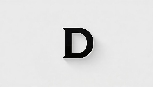 Minimalist black letter D logo on white background