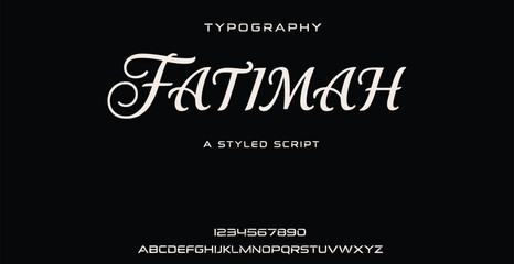 A styled script typography example with the elegant Fatimah font on a black background © Abrar Hussain