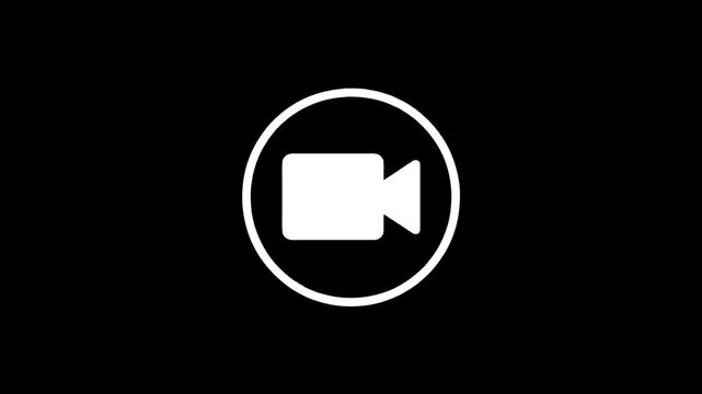 Video camera icon with glitch effect animation