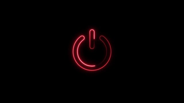 Glowing neon power button icon