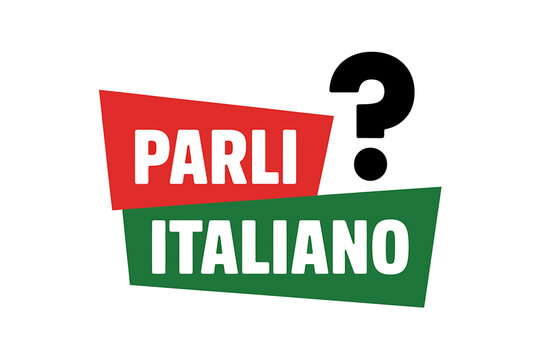 Colorful Italian Language Learning Question Mark Graphic Design