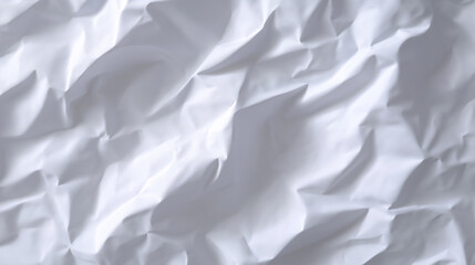 Obraz premium Crumpled white paper texture with soft folds and minimal abstract background