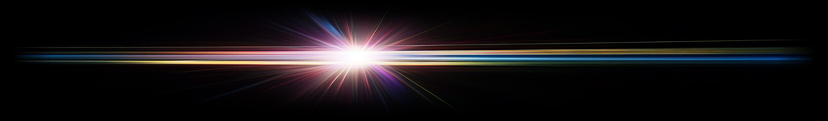 Fototapeta premium Celestial Burst in the Cosmos: A radiant explosion of light pierces the darkness, painting streaks of color across the canvas of space, evoking a sense of wonder and the universe.