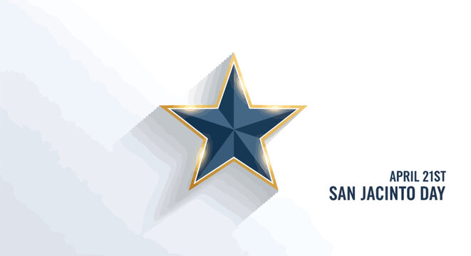 Elegant star design commemorating a historic April 21st event, symbolizing bravery, freedom, and significant national heritage