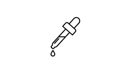 Fototapeta premium Pipette Dropping Liquid Simple Line Art.