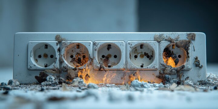 Electrical Short Circuit Caused by Burning Wire and Faulty Socket Plug in House