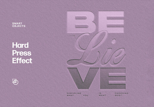 Pressed Text Effect &ndash; Debossed Paper Typography for Logo, Poster & Branding (PSD)