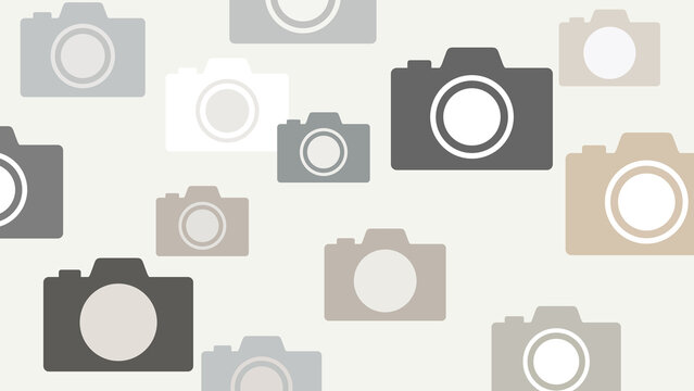 Abstract Photography Background with Camera Silhouette Icons in Neutral Earthy Tones and Clean Composition for Photographer Branding, Studio Portfolio, and Creative Media Layout