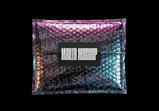 Mailer Mockup &ndash; Isolated Metallic Packaging Branding Presentation (PSD)