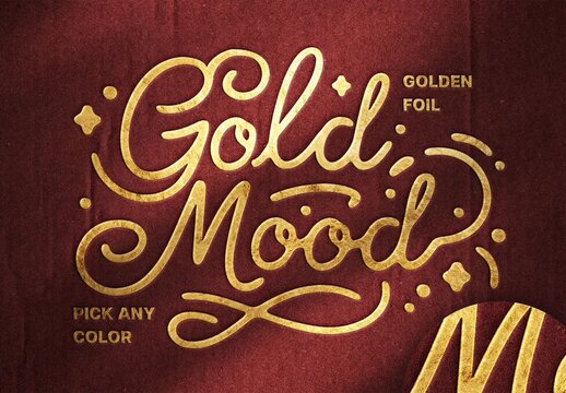 Golden Stamp Text Effect &ndash; Foiled Typography for Logo, Poster & Branding (PSD)