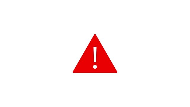 Red warning triangle with exclamation mark. Standard warning triangle for safety alerts. Bold warning triangle icon for danger notification and hazard instructions.