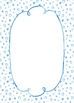 Watercolor Oval Frame with Polka Dot Background