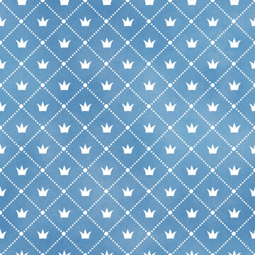 Blue Crown Diamond Pattern
