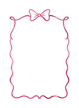 Red Decorative Frame with Bow
