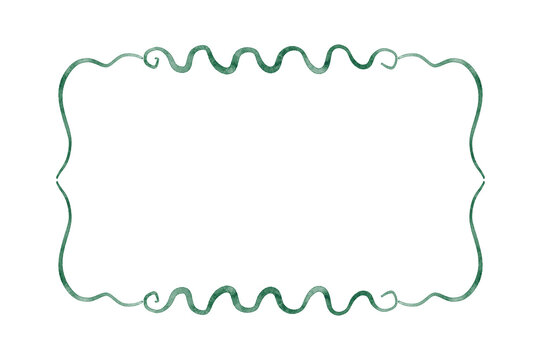 Green Wavy Rectangle Frame