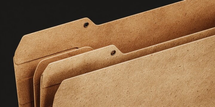 Vintage Open Paper Folder Top View Isolated