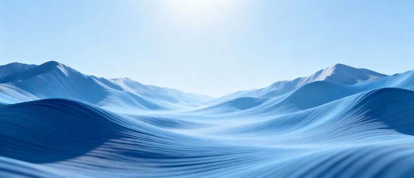 Blue undulating landscape under clear sky