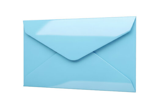 Closed blue envelope isolated on transparent background
