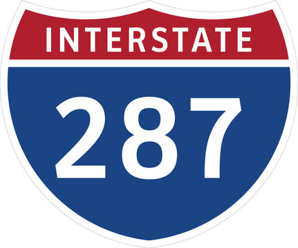I-287 Interstate 287 Highway System Design Sign Clipart Icon Transparent Background.
