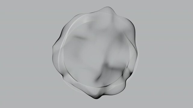 Abstract minimal grey soft energy sphere with smooth fluid deformation subtle waves clean modern digital orb neutral background futuristic design seamless loop 4K