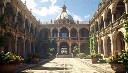 Fototapeta premium Elegant courtyard building