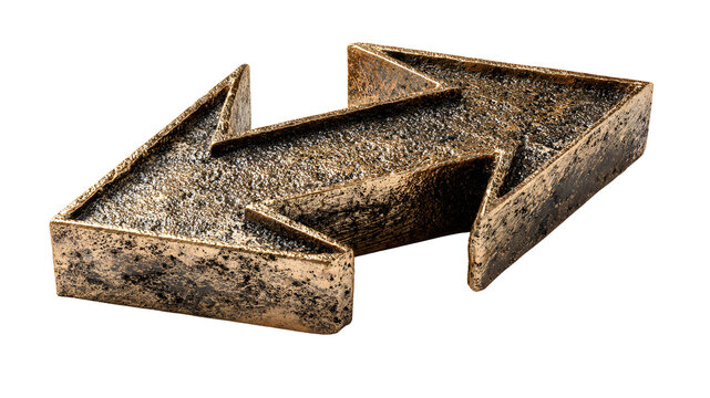 Rusty Arrow Shaped Object on Transparent Background