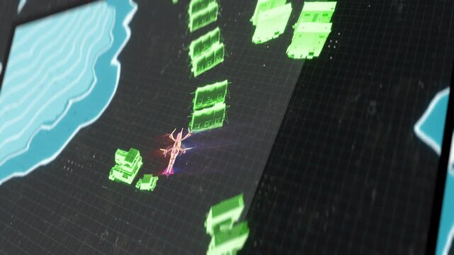 FPV drone flying within enemy territory while searching for target with payload