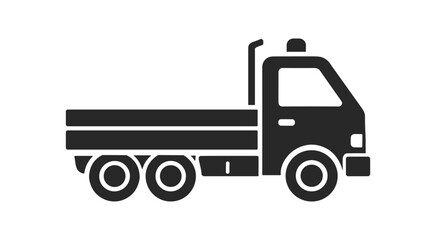 Fototapeta premium Truck carrying cargo flatbed transport solid icon on transparent background