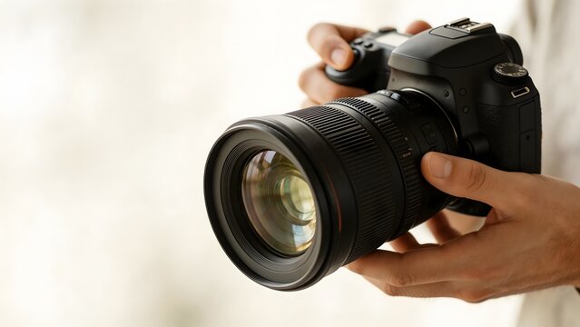 Person holding a professional camera