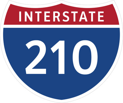 I-210 Interstate 210 Highway System Design Sign Clipart Icon Transparent Background