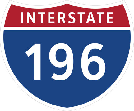 I-196 Interstate 196 Highway System Design Sign Clipart Icon Transparent Background