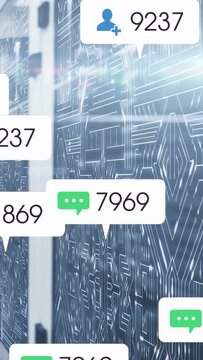 Circuit panel receiving metrics feed, animating icon-count callouts to visualize tech engagement
